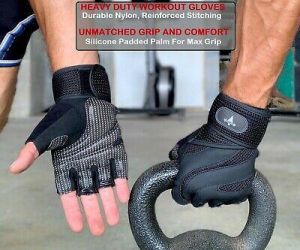Gym All Around Commercial Gym Fitness Gloves Weight Lifting Gym Workout Training Wrist Wrap Strap Men & Women